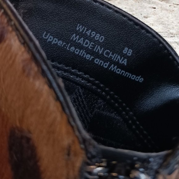 Cole Haan Elyse Bootie Mercer Ocelot Print Calf Hair Ankle Boots  – Size 8B - Picture 11 of 13